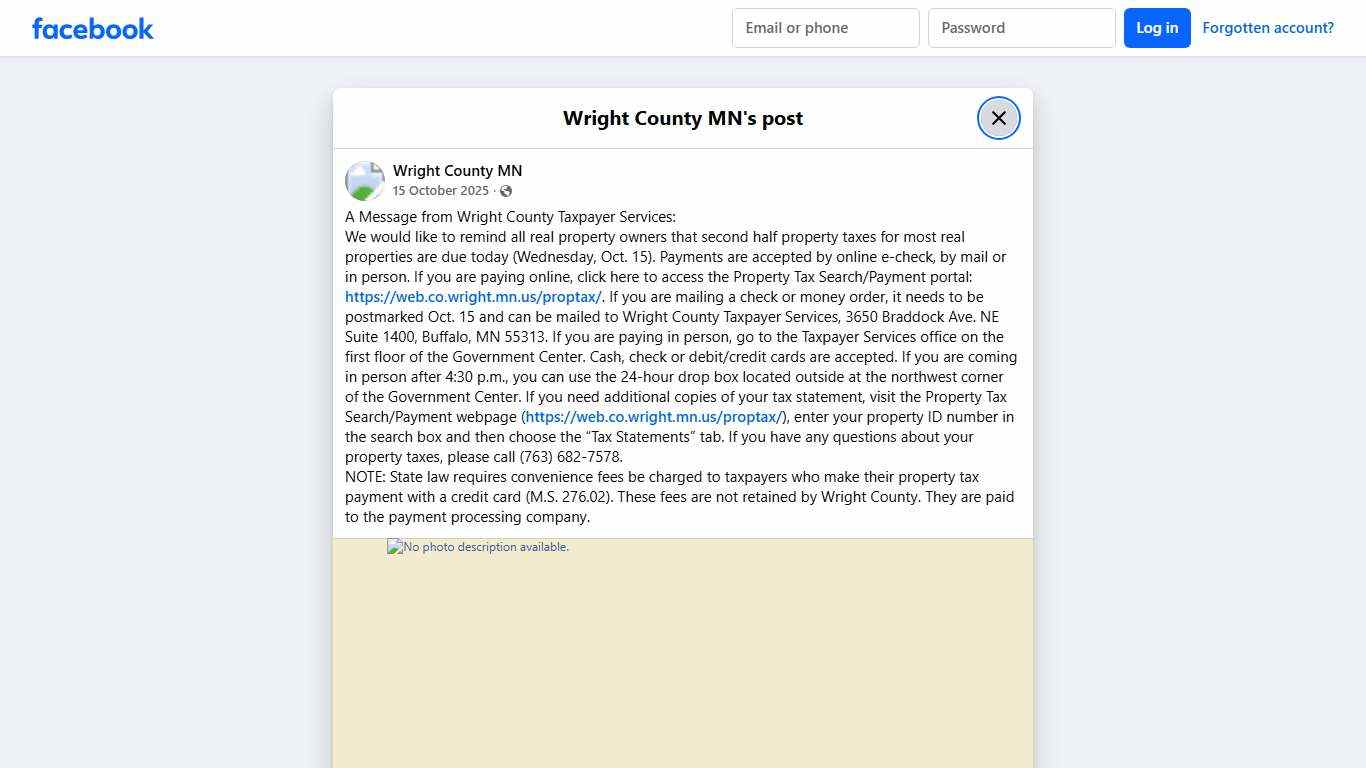 A Message from Wright County Taxpayer... - Wright County MN | Facebook